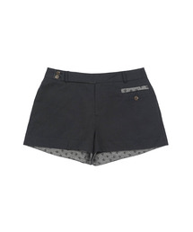 FLORAL DETAIL COTTON SHORTS, DEEP NAVY