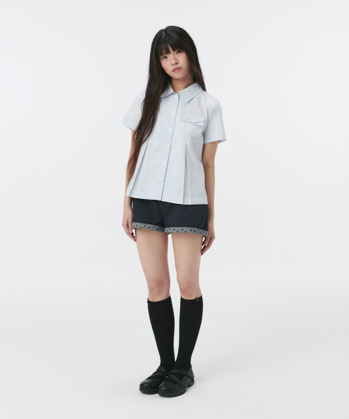 OHESHIO(オヘシオ)の「FLORAL DETAIL COTTON SHORTS, DEEP NAVY(その他パンツ・レディース・その他・1/2)」の9枚目の写真