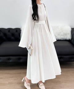 balloon sleeve tuck onepiece/バルーンスリーブタックワンピース