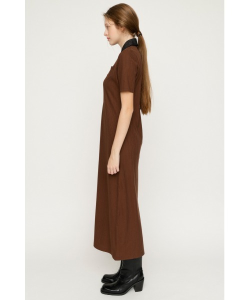 SLY(スライ)の「DOCKING POLO L/OP ドッキングポロロングワンピース 夏服 秋服(ワンピース・レディース・ブラック/ブラウン・FREE)」の7枚目の写真