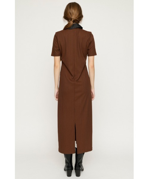 SLY(スライ)の「DOCKING POLO L/OP ドッキングポロロングワンピース 夏服 秋服(ワンピース・レディース・ブラック/ブラウン・FREE)」の8枚目の写真