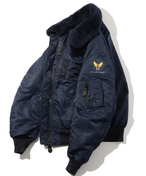 HOUSTON(ヒューストン)の「【HOUSTON/ヒューストン】B-15C FLIGHT JACKET/フライトジャケット(ミリタリージャケット・メンズ・ネイビー・36/38/40/42)」の3枚目の写真