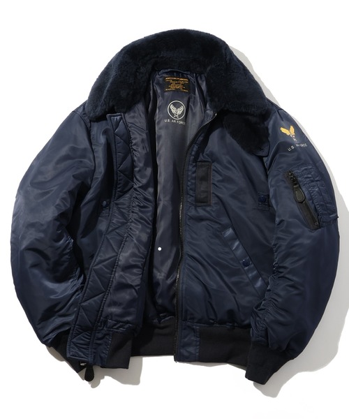 HOUSTON(ヒューストン)の「【HOUSTON/ヒューストン】B-15C FLIGHT JACKET/フライトジャケット(ミリタリージャケット・メンズ・ネイビー・36/38/40/42)」の2枚目の写真