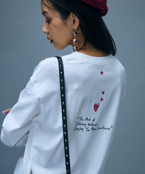 GEVS.(ジェイヴィス)の「綿100%ロゴプリントTシャツ<大きいサイズ有>GEVS.(Tシャツ/カットソー・レディース・スミクロ/オフホワイト・5L/4L/3L/LL/L/M)」の11枚目の写真
