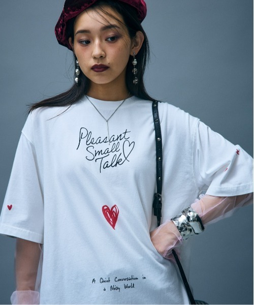 GEVS.(ジェイヴィス)の「綿100%ロゴプリントTシャツ<大きいサイズ有>GEVS.(Tシャツ/カットソー・レディース・スミクロ/オフホワイト・5L/4L/3L/LL/L/M)」の14枚目の写真