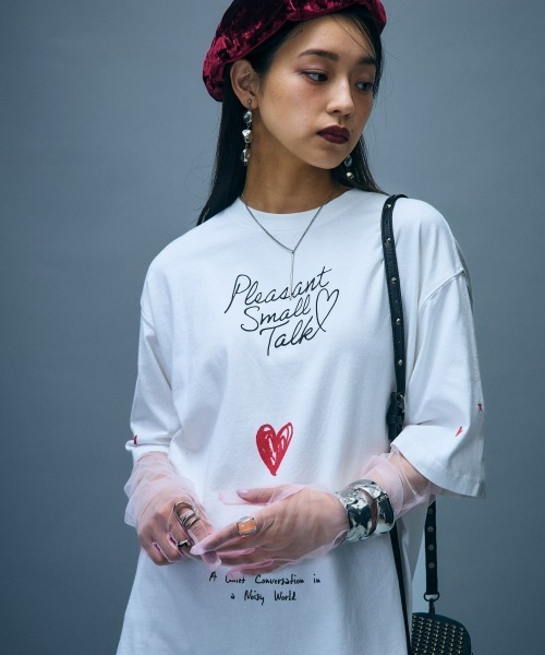 GEVS.(ジェイヴィス)の「綿100%ロゴプリントTシャツ<大きいサイズ有>GEVS.(Tシャツ/カットソー・レディース・スミクロ/オフホワイト・5L/4L/3L/LL/L/M)」の15枚目の写真