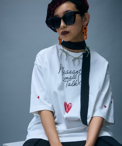 GEVS.(ジェイヴィス)の「綿100%ロゴプリントTシャツ<大きいサイズ有>GEVS.(Tシャツ/カットソー・レディース・スミクロ/オフホワイト・5L/4L/3L/LL/L/M)」の17枚目の写真