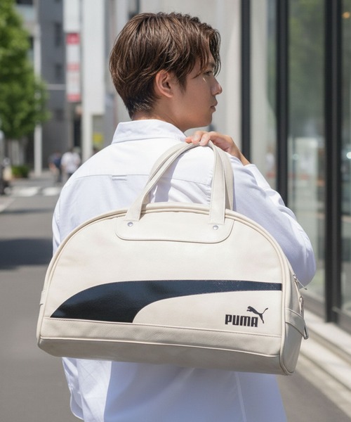 PUMA（プーマ）の「【PUMA/プーマ】【容量17L 高見えPUレザー】ビンテージPUボストンバッグ 軽量 レトロ ストリート y2k スポーツミックス 古着風 おしゃれ ユニセックス（ボストンバッグ・メンズ・ブラック/グリーン/ブラウン/ホワイト・FREE）」の3枚目の写真