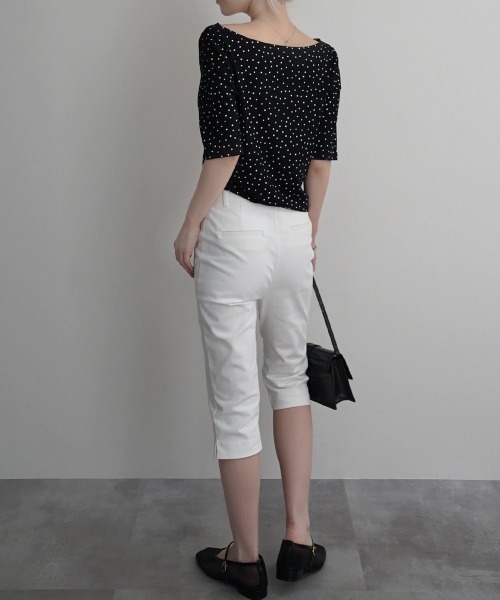 Rashik(ラシク)の「【Rashik】レースドッキングドットTシャツ 半袖 カットソー Tシャツ ポルカドット(Tシャツ/カットソー・レディース・ブラック/アイボリー・FREE)」の13枚目の写真