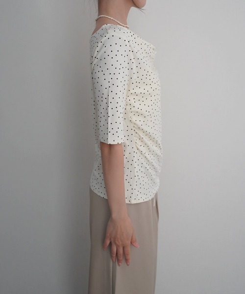 Rashik(ラシク)の「【Rashik】レースドッキングドットTシャツ 半袖 カットソー Tシャツ ポルカドット(Tシャツ/カットソー・レディース・ブラック/アイボリー・FREE)」の20枚目の写真