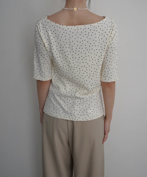 Rashik(ラシク)の「【Rashik】レースドッキングドットTシャツ 半袖 カットソー Tシャツ ポルカドット(Tシャツ/カットソー・レディース・ブラック/アイボリー・FREE)」の21枚目の写真