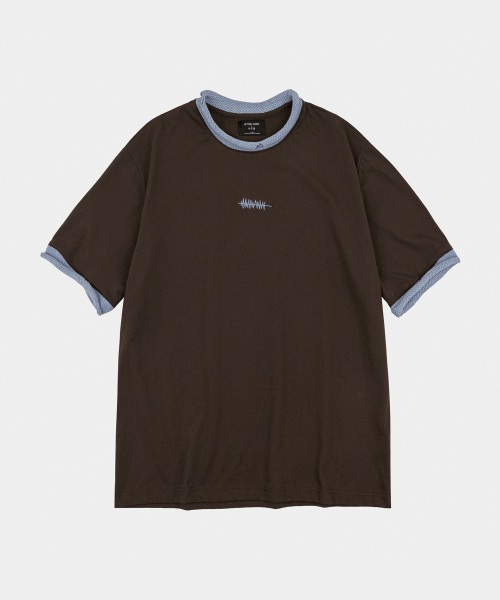 LETTERCOMO(レテルコモ)の「マリナー クルーネック リンガー 半袖Tシャツ ブラウン(Tシャツ/カットソー・メンズ・ブラウン・MEDIUM/LARGE)」の1枚目の写真
