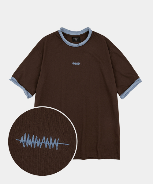 LETTERCOMO(レテルコモ)の「マリナー クルーネック リンガー 半袖Tシャツ ブラウン(Tシャツ/カットソー・メンズ・ブラウン・MEDIUM/LARGE)」の2枚目の写真
