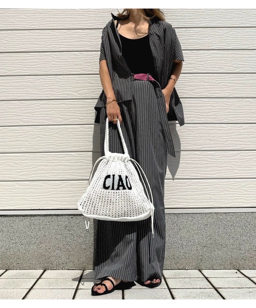 Q(キュー)の「ピンストライプフレンチ袖シャツ(シャツ/ブラウス・レディース・グレー系/ネイビー系・MEDIUM)」の21枚目の写真