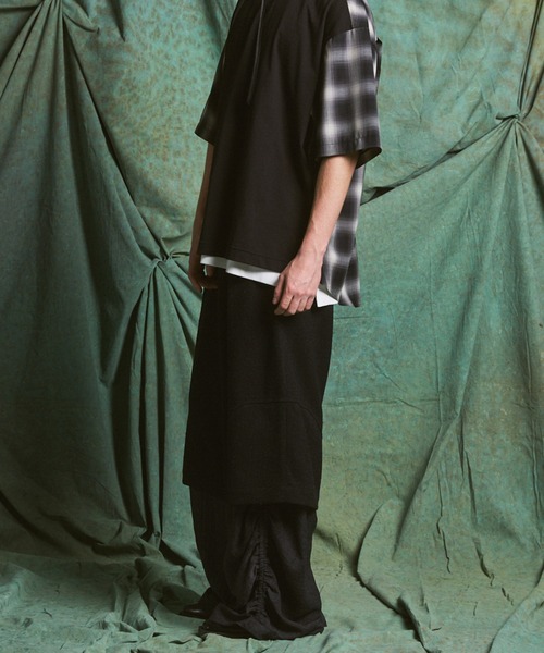 MAISON SPECIAL(メゾンスペシャル)の「《UNISEX》Tweed Layered Prime-Wide Shirring Detail Pants/ツイードレイヤードプライムワイドシャーリングディティールパンツ【MAISON SPECIAL/メゾンスペシャル】(その他パンツ・メンズ・ブラック/ライトグレー・2/1/0)」の15枚目の写真