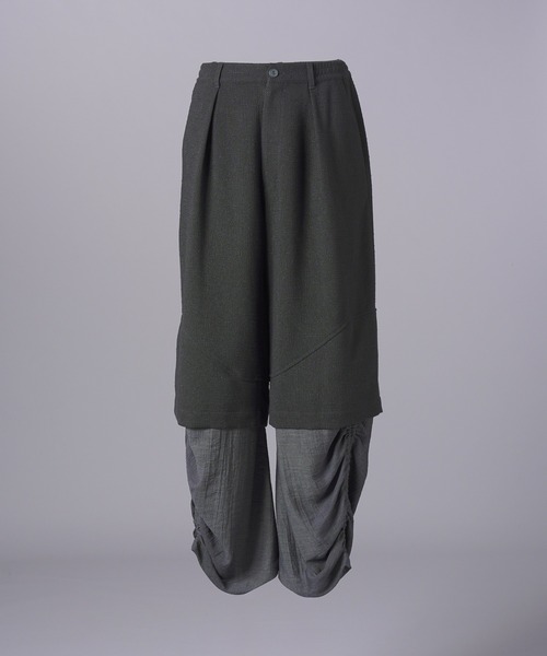 MAISON SPECIAL(メゾンスペシャル)の「《UNISEX》Tweed Layered Prime-Wide Shirring Detail Pants/ツイードレイヤードプライムワイドシャーリングディティールパンツ【MAISON SPECIAL/メゾンスペシャル】(その他パンツ・メンズ・ブラック/ライトグレー・2/1/0)」の17枚目の写真