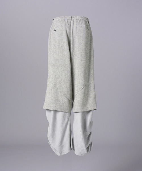 MAISON SPECIAL(メゾンスペシャル)の「《UNISEX》Tweed Layered Prime-Wide Shirring Detail Pants/ツイードレイヤードプライムワイドシャーリングディティールパンツ【MAISON SPECIAL/メゾンスペシャル】(その他パンツ・メンズ・ブラック/ライトグレー・2/1/0)」の10枚目の写真