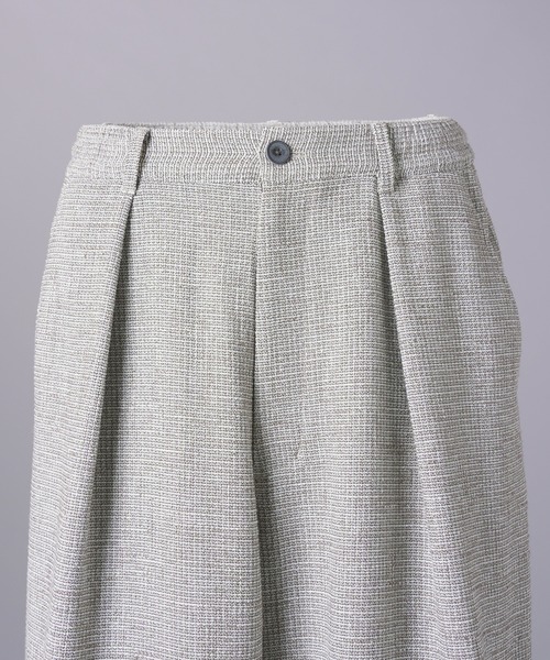 MAISON SPECIAL(メゾンスペシャル)の「《UNISEX》Tweed Layered Prime-Wide Shirring Detail Pants/ツイードレイヤードプライムワイドシャーリングディティールパンツ【MAISON SPECIAL/メゾンスペシャル】(その他パンツ・メンズ・ブラック/ライトグレー・2/1/0)」の11枚目の写真