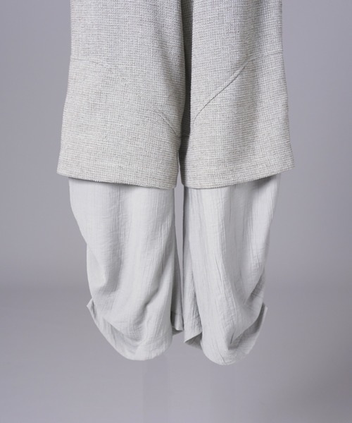 MAISON SPECIAL(メゾンスペシャル)の「《UNISEX》Tweed Layered Prime-Wide Shirring Detail Pants/ツイードレイヤードプライムワイドシャーリングディティールパンツ【MAISON SPECIAL/メゾンスペシャル】(その他パンツ・メンズ・ブラック/ライトグレー・2/1/0)」の22枚目の写真