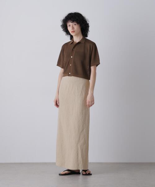YLEVE（イレーヴ）の「YLEVE / LINEN CANVAS SKIRT（スカート・レディース・ブラック/ベージュ・2/1/0）」の2枚目の写真