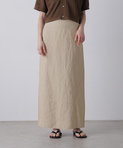 YLEVE（イレーヴ）の「YLEVE / LINEN CANVAS SKIRT（スカート・レディース・ブラック/ベージュ・2/1/0）」の4枚目の写真