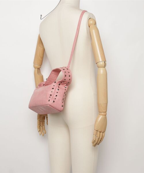 mindseeker girls(マインドシーカーガールズ)の「Studded Mini Bag / スタッズ付きミニバッグ 2WAY(ショルダーバッグ・レディース・ホワイト/ピンク/ブラック・FREE)」の7枚目の写真