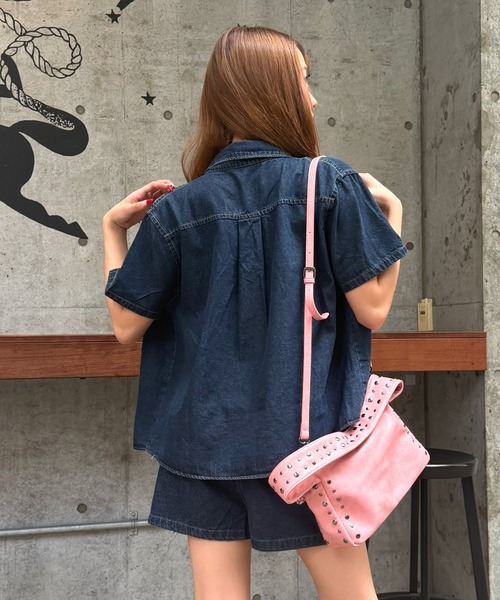 mindseeker girls(マインドシーカーガールズ)の「Studded Mini Bag / スタッズ付きミニバッグ 2WAY(ショルダーバッグ・レディース・ホワイト/ピンク/ブラック・FREE)」の14枚目の写真