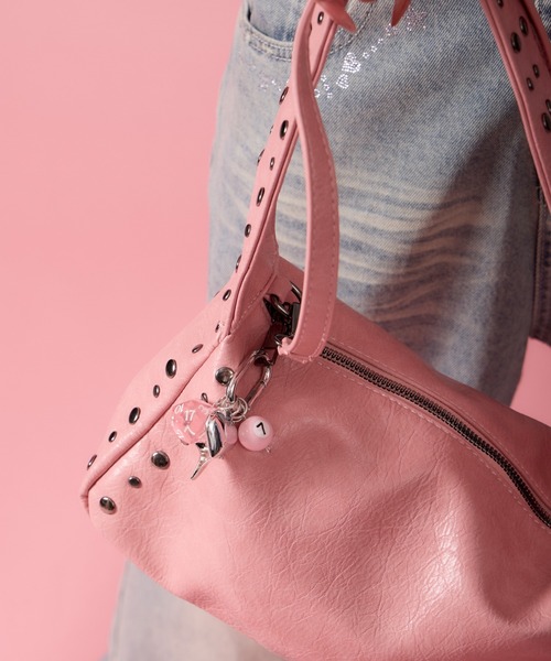 mindseeker girls(マインドシーカーガールズ)の「Studded Mini Bag / スタッズ付きミニバッグ 2WAY(ショルダーバッグ・レディース・ホワイト/ピンク/ブラック・FREE)」の10枚目の写真