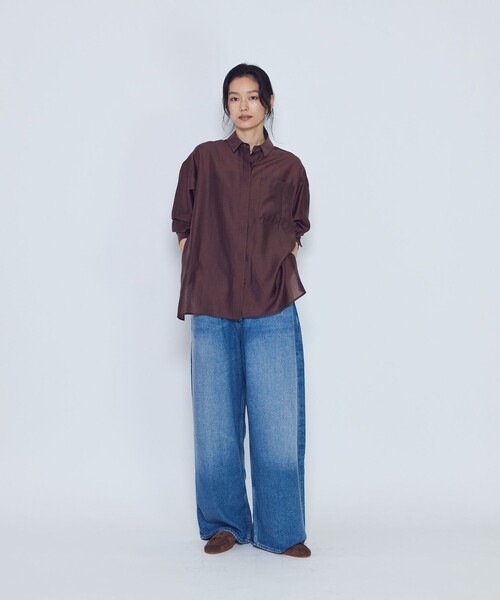 1er Arrondissement(プルミエアロンディスモン)の「シアーオーバーシャツ(シャツ/ブラウス・レディース・カーキ/ブラウン系その他5/ブルー系その他4・38/36)」の6枚目の写真