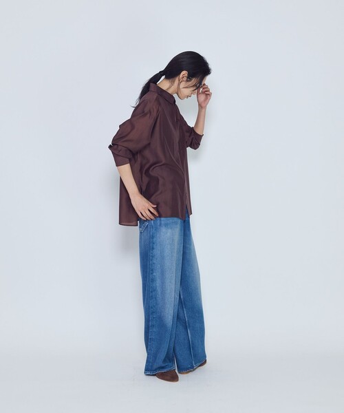 1er Arrondissement(プルミエアロンディスモン)の「シアーオーバーシャツ(シャツ/ブラウス・レディース・カーキ/ブラウン系その他5/ブルー系その他4・38/36)」の9枚目の写真