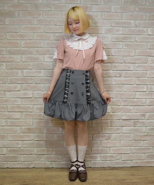 axes femme POETIQUE(アクシーズファムポエティック)の「ハイウエストバルーンミニSK(スカート・レディース・グレー/ピンク/ブラック・MEDIUM)」の19枚目の写真