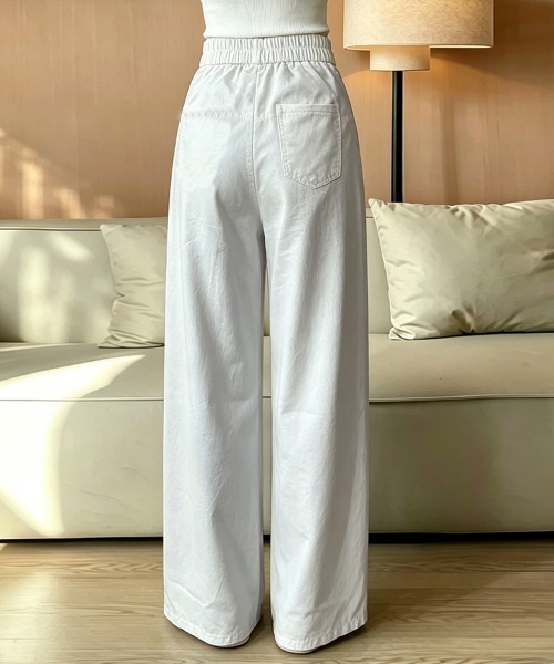 ONEP STAR(ワンピスター)の「ストレートワイドパンツ(チノパンツ・レディース・ブルーグレー/ブラック/ピンク/ライトグレー/オフホワイト・SMALL/MEDIUM/LARGE/X-LARGE)」の13枚目の写真