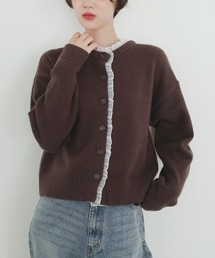 アルパカタッチフリルレイヤードカーディガン