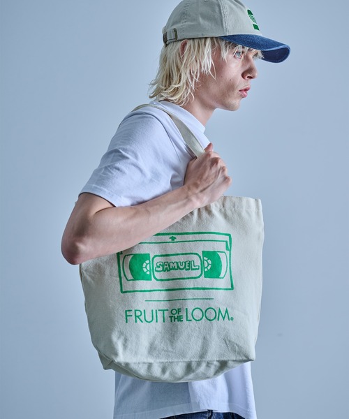 FRUIT OF THE LOOM（フルーツオブザルーム）の「FTL×SAMUEL VHS Logo Tote Bag（トートバッグ・メンズ・アイボリー・FREE）」の4枚目の写真