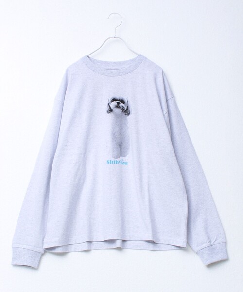 GLOSTER（グロスター）の「【新デザイン】【DOG&CAT】NEW犬猫ロンT（Tシャツ/カットソー・メンズ・グレー系その他2/グレー系その他/グレー系その他7/グレー系その他5/グレー系その他6/グレー系その他4/グレー系その他3・L/S/M）」の2枚目の写真