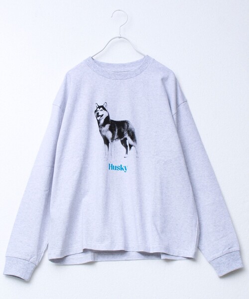 GLOSTER（グロスター）の「【新デザイン】【DOG&CAT】NEW犬猫ロンT（Tシャツ/カットソー・メンズ・グレー系その他2/グレー系その他/グレー系その他7/グレー系その他5/グレー系その他6/グレー系その他4/グレー系その他3・L/S/M）」の5枚目の写真