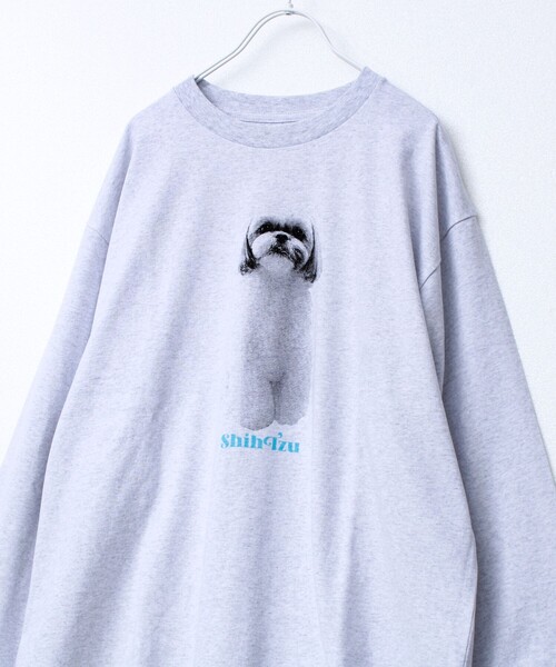 GLOSTER（グロスター）の「【新デザイン】【DOG&CAT】NEW犬猫ロンT（Tシャツ/カットソー・メンズ・グレー系その他2/グレー系その他/グレー系その他7/グレー系その他5/グレー系その他6/グレー系その他4/グレー系その他3・L/S/M）」の9枚目の写真