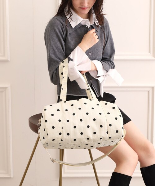 Ober Tashe（オーバータッシェ）の「【EC限定】ドット2WAYボストンバッグ（ボストンバッグ・レディース・ブラック/ベージュ/アイボリー・FREE）」の4枚目の写真