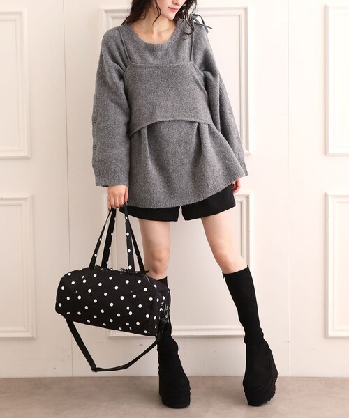 Ober Tashe（オーバータッシェ）の「【EC限定】ドット2WAYボストンバッグ（ボストンバッグ・レディース・ブラック/ベージュ/アイボリー・FREE）」の9枚目の写真