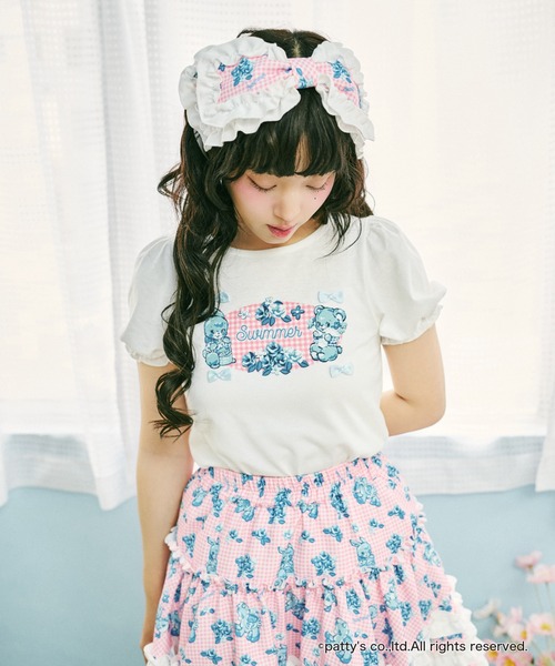 kutir（クティール）の「【クティールとレトロ】 SWIMMER／リボン付きパフTシャツ（Tシャツ/カットソー・レディース・オフホワイト/ホワイト系その他/ホワイト・FREE）」の8枚目の写真