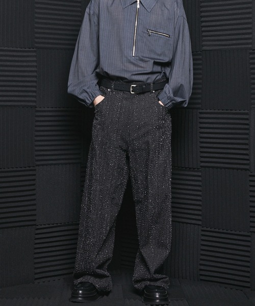 MAISON SPECIAL(メゾンスペシャル)の「《UNISEX》Snowflake Neps Prime-Wide Denim/スノーネッププライムワイドデニム【MAISON SPECIAL/メゾンスペシャル】(デニムパンツ・メンズ・ブラック・2/1/0)」の5枚目の写真