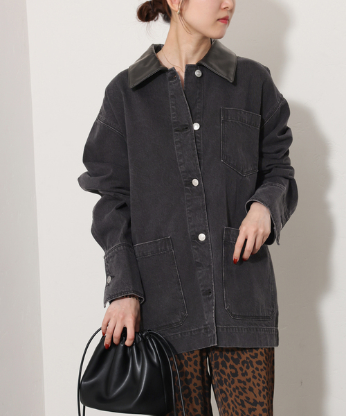 ROLLA'S(ローラス)の「【ROLLA'S/ローラス 】DENIM CHORE JACKET(デニムジャケット・レディース・ブラック・SMALL)」の1枚目の写真