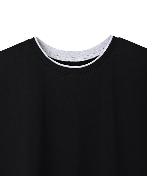 STYLE DELI（スタイルデリ）の「【BLK001】スリーブコントラストコットンTシャツ（Tシャツ/カットソー・レディース・ブラック/グレー・FREE）」の14枚目の写真