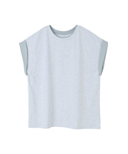 STYLE DELI（スタイルデリ）の「【BLK001】スリーブコントラストコットンTシャツ（Tシャツ/カットソー・レディース・ブラック/グレー・FREE）」の19枚目の写真