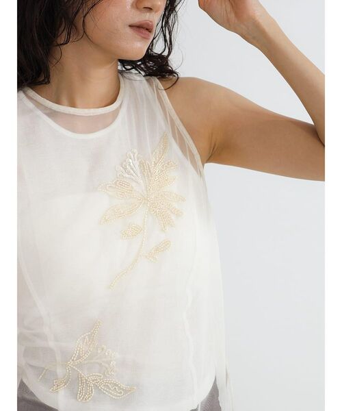 FIKA.(フィーカ)の「Sheer embroidered tulle top(シャツ/ブラウス・レディース・ブラック/ホワイト系・MEDIUM)」の21枚目の写真