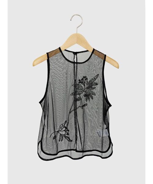 FIKA.(フィーカ)の「Sheer embroidered tulle top(シャツ/ブラウス・レディース・ブラック/ホワイト系・MEDIUM)」の20枚目の写真