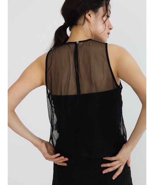 FIKA.(フィーカ)の「Sheer embroidered tulle top(シャツ/ブラウス・レディース・ブラック/ホワイト系・MEDIUM)」の11枚目の写真
