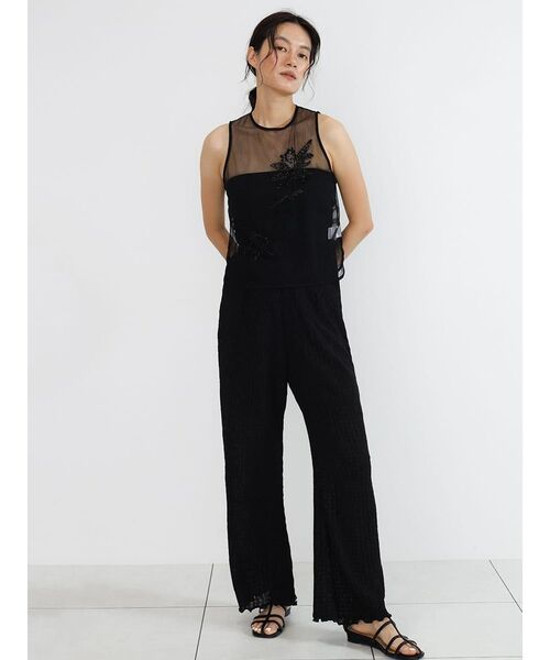 FIKA.(フィーカ)の「Sheer embroidered tulle top(シャツ/ブラウス・レディース・ブラック/ホワイト系・MEDIUM)」の3枚目の写真