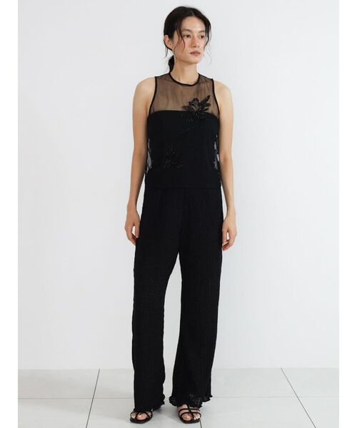 FIKA.(フィーカ)の「Sheer embroidered tulle top(シャツ/ブラウス・レディース・ブラック/ホワイト系・MEDIUM)」の4枚目の写真