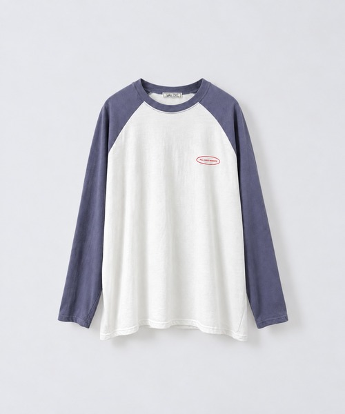 CANAL JEAN(キャナルジーン)の「Lakey Park 胸ロゴ配色ラグランロンT(Tシャツ/カットソー・レディース・ネイビー/パープル・ONE SIZE)」の2枚目の写真